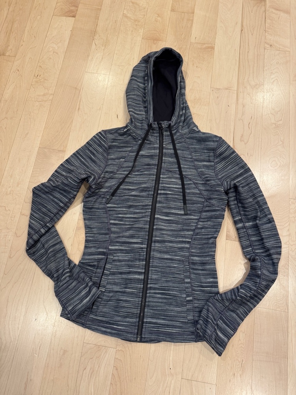lululemon athletica Women's Striped Gray Hoodie Jacket